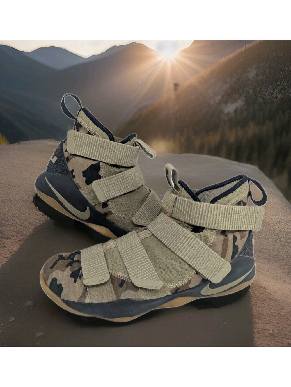 Nike Zoom LeBron James Soldier 11 XI Camo Basketball Shoes Mens 12 46 897644-200